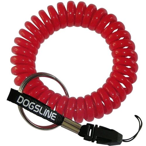 DOGSLINE Spiralarmband mit Verlängerungsband & Kupplung | Rot