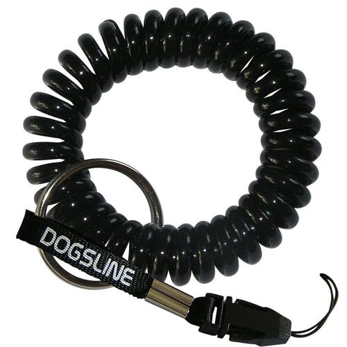 DOGSLINE® Spiralarmband mit Verlängerungsband & Kupplung | Schwarz