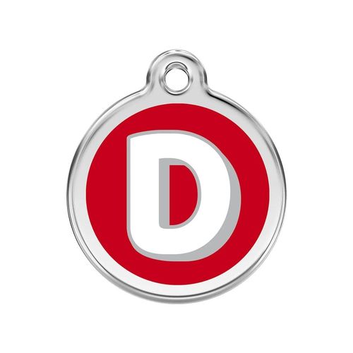 RED DINGO Hundemarke Alphabet | Buchstabe D Rot